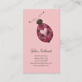 Tarjeta De Visita Lindo como insecto · Mariquita Cerise