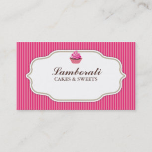 Tarjeta De Visita Lindo moderno elegante del rosa de la panadería de