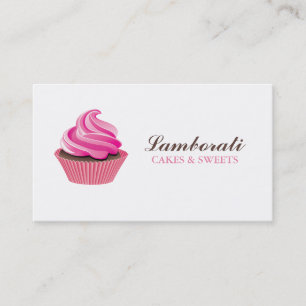 Tarjeta De Visita Lindo moderno elegante del rosa de la panadería de