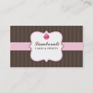 Tarjeta De Visita Lindo moderno elegante del rosa de la panadería de