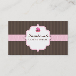 Tarjeta De Visita Lindo moderno elegante del rosa de la panadería de