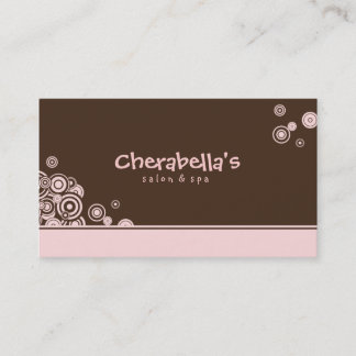 Tarjeta De Visita Lindo rosado de moda del balneario del salón de la