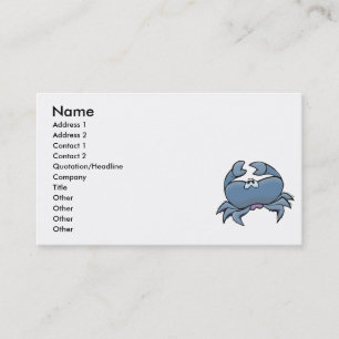 Tarjeta De Visita lindo y tonto cangrejo azul