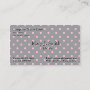 Tarjeta De Visita lindos, chicas, modernos puntos de polka rosa y ne
