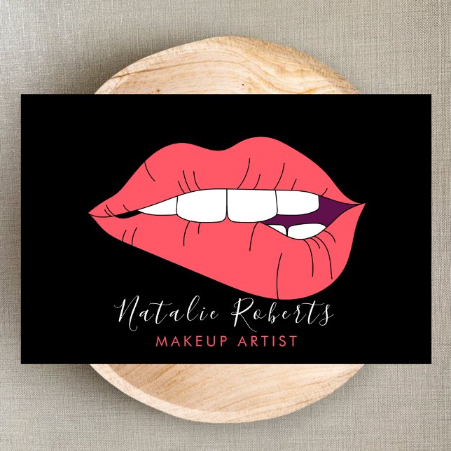 Tarjeta De Visita Lindos rosas calientes Belleza de artista de maqui (Subido por el creador)