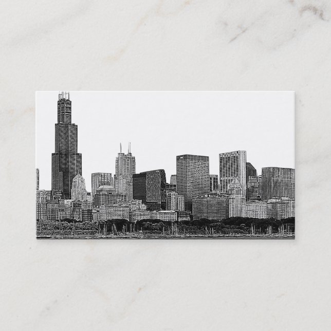 Tarjeta De Visita Línea aérea de Chicago Etched (Anverso)