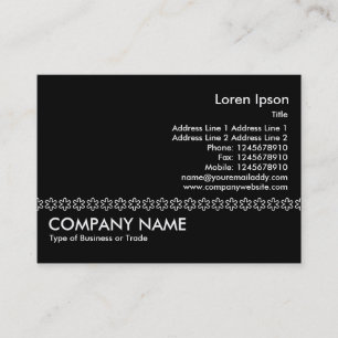 Tarjeta De Visita Línea Asterisk Blanca (contorno) - Negro