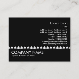 Tarjeta De Visita Línea Asterisk Blanca - Negro