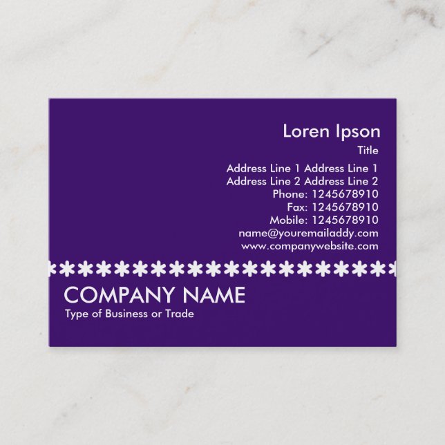 Tarjeta De Visita Línea Asterisk Blanca - Violeta (Anverso)