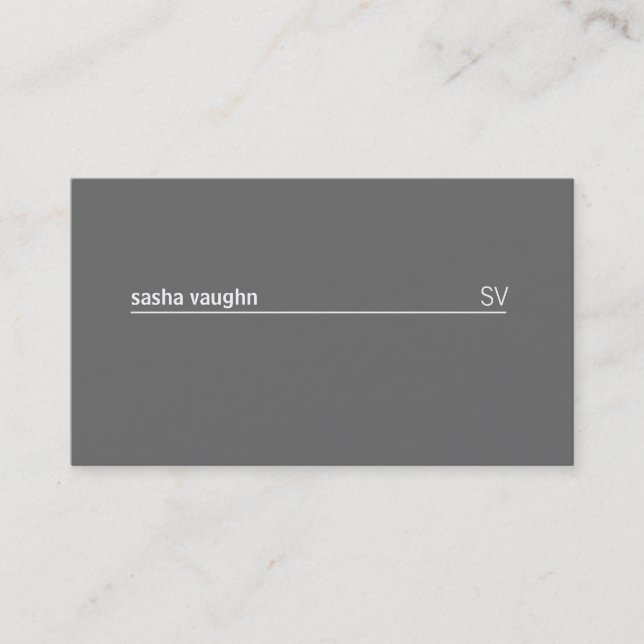 Tarjeta De Visita Línea blanca simple (gris) (Anverso)