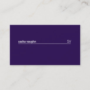 Tarjeta De Visita Línea blanca simple (púrpura profundo)