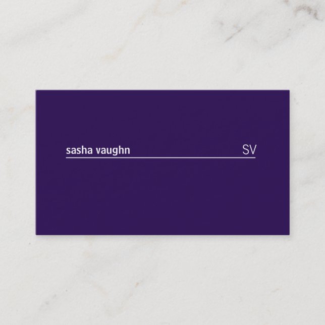 Tarjeta De Visita Línea blanca simple (púrpura profundo) (Anverso)