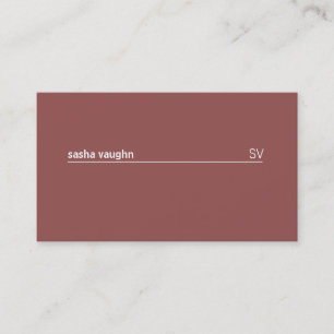 Tarjeta De Visita Línea Blanca Simple (rojo arcilla)