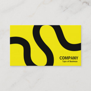 Tarjeta De Visita Línea curva 02a - Negro sobre amarillo