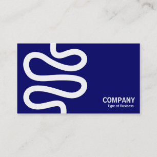 Tarjeta De Visita Línea curvada - Blanco sobre azul oscuro