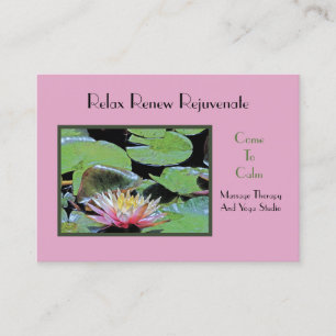 TARJETA DE VISITA LÍNEA DE AGUA ROSA ENTRE PAPAS DE LILY
