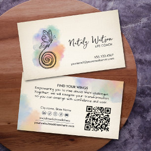 Tarjeta De Visita Línea de Arte de Transformación Mariposa Coach de 