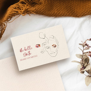 Tarjeta De Visita Línea de arte Moda maquillaje, maquillaje marca de