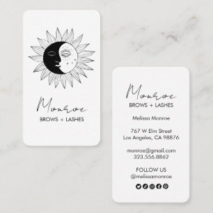 Tarjeta De Visita Línea de arte Sun & Moon Boho Icono social elegant