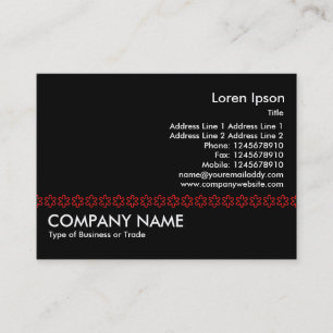 Tarjeta De Visita Línea de Asterisk Rojo (contorno) - Negro