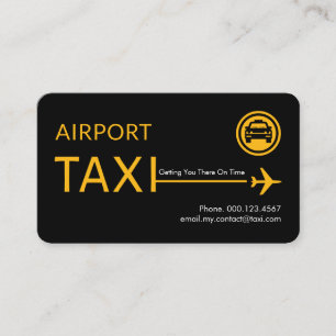 Tarjeta De Visita Línea de avión de taxi del aeropuerto amarillo
