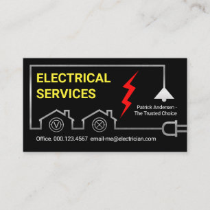 Tarjeta De Visita Línea de Circuito de Energía Eléctrica Doméstica