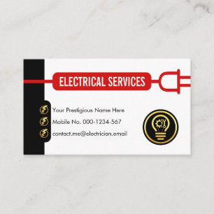 Tarjeta De Visita Línea de circuito de tapón de poder rojo creativo