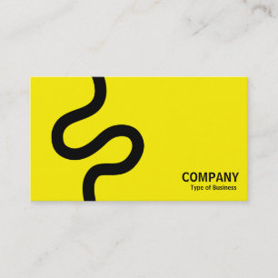 Tarjeta De Visita Línea de curvas 02 - Negro sobre amarillo