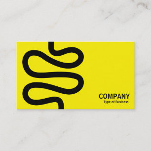 Tarjeta De Visita Línea de curvas - Negro sobre amarillo