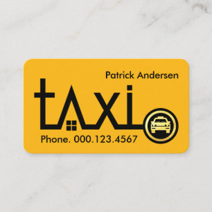 Tarjeta De Visita Línea de dirección de ruta de taxi amarillo