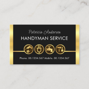 Tarjeta De Visita Línea de herramientas Gold Handyman