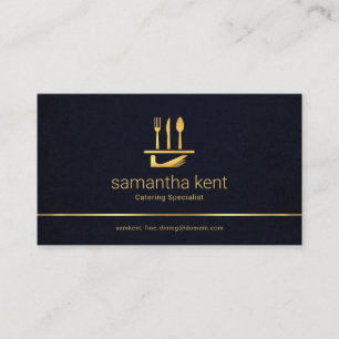 Tarjeta De Visita Línea de oro de textura azul grunge minimalista, c