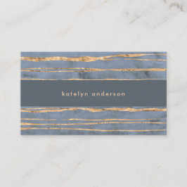 Tarjeta De Visita Línea de oro desordenada | Blue Periwinkle | Profe