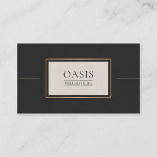 Tarjeta De Visita Línea de oro negro rectángulo elegante moderno