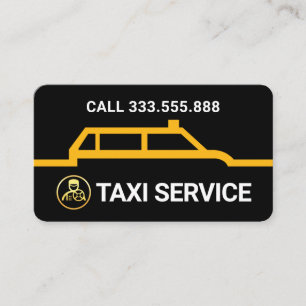 Tarjeta De Visita Línea de ruta fronteriza de taxi amarillo