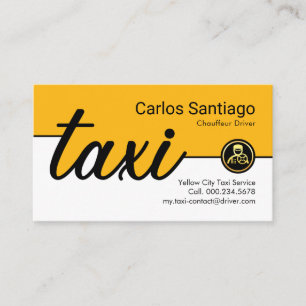 Tarjeta De Visita Línea de servicio de taxi amarillo creativo