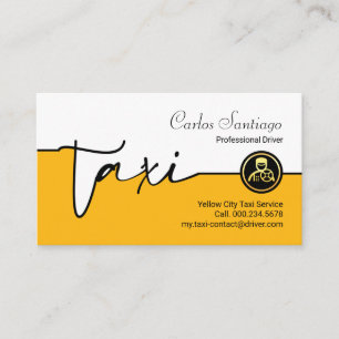 Tarjeta De Visita Línea de Servicio de Taxi Amarillo Especial