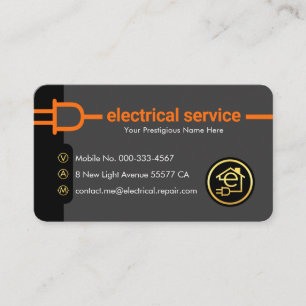 Tarjeta De Visita Línea de suministro de enchufes eléctricos