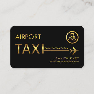 Tarjeta De Visita Línea de Taxi de Aeropuerto Dorado