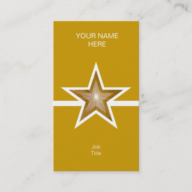 Tarjeta De Visita Línea dorada de la línea blanca Gold Star (Anverso)