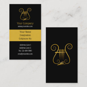 Tarjeta De Visita Línea dorada vertical