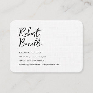 Tarjeta De Visita Linea encantadora minimalista de color negro y bla