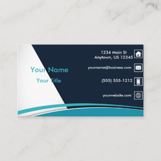 Tarjeta De Visita Línea ondulada azul