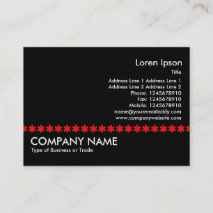 Tarjeta De Visita Línea Roja Asterisk - Negro