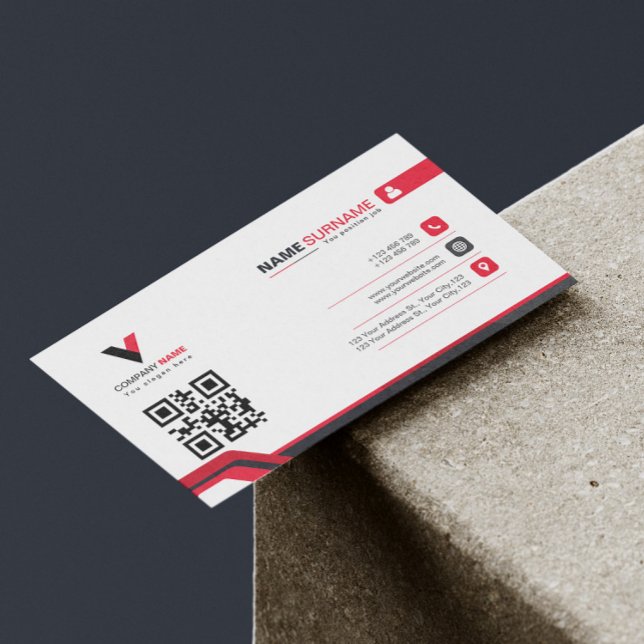 Tarjeta De Visita Línea Roja Moderna (Subido por el creador)