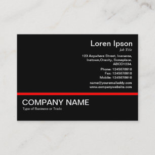 Tarjeta De Visita Línea roja v2 - Negro