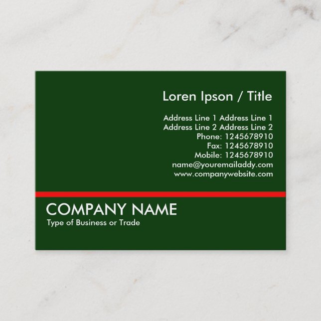 Tarjeta De Visita Línea roja - Verde oscuro (Anverso)
