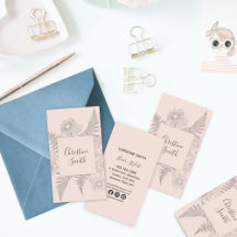 Línea simple dibujada en color rosa Rubor Floral D