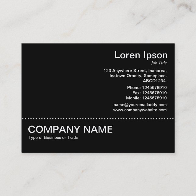 Tarjeta De Visita Línea v2 - Negro sobre blanco (Anverso)