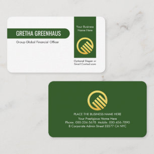 Tarjeta De Visita Línea Verde Vertical con Estilo Empresa Privada